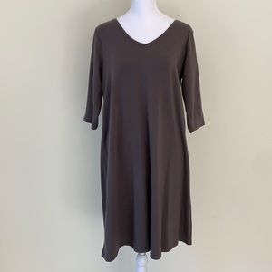 Eileen Fisher Cotton Jersey Knit V-neck Dress. Never worn. Petite Medium…